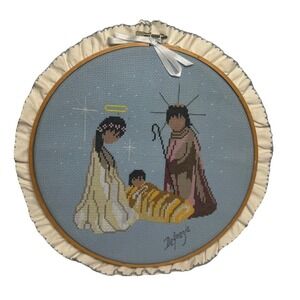 Sundance Designs By De Grazia Completed Cross Stitch‎ Holy Family Nativity